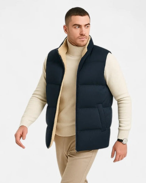 Gilet Uomo Trapuntato con Fodera in Pile