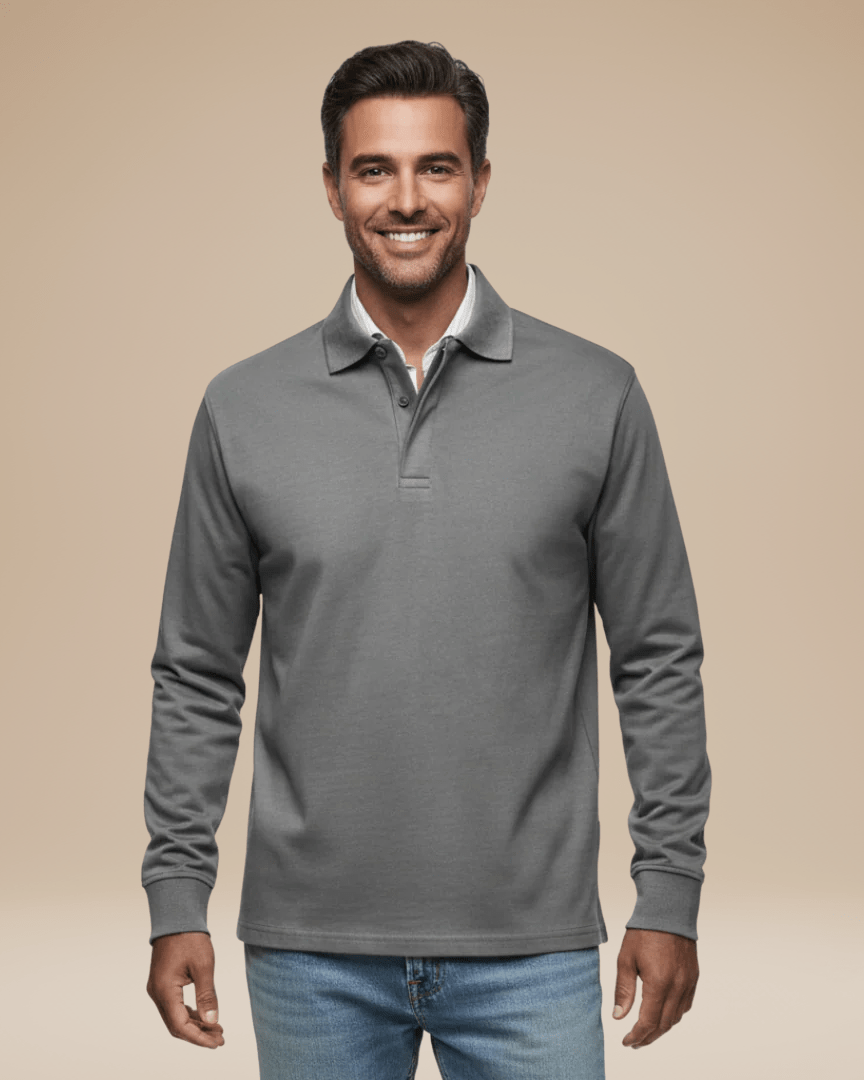 Polo Uomo in Cotone Premium Maniche Lunghe Comfort Lavoro