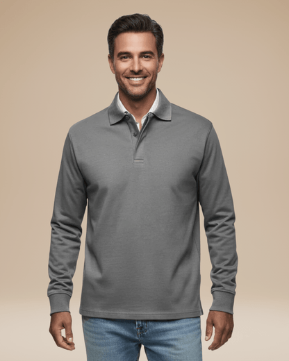 Polo Uomo in Cotone Premium Maniche Lunghe Comfort Lavoro