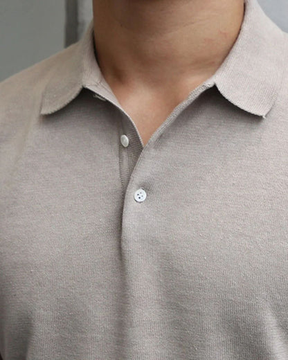 Polo Uomo in Cotone Lavorato a Maglia Sobrio Comfort Immediato