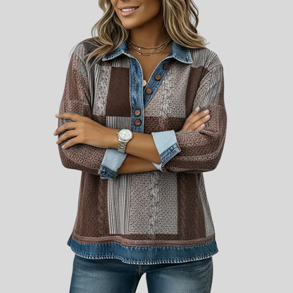 Meridell | Maglione Color Block con Stampa