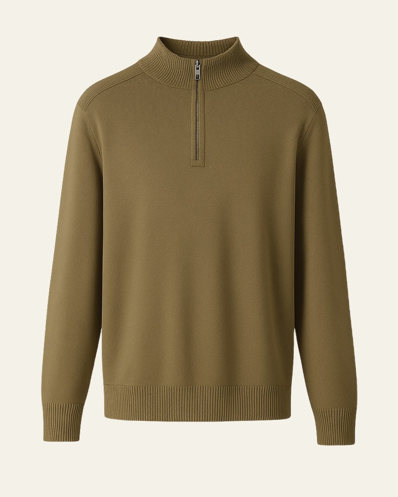Maglione Uomo in Lana con Zip Parziale Calore Avvolgente Pulito