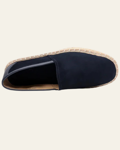 Espadrilla Uomo in Camoscio Blu Navy Raffinata Comfort Leggero