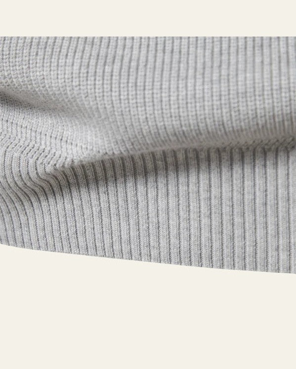 Maglione Uomo con Zip Collo Alto Maglia a Coste Raffinato