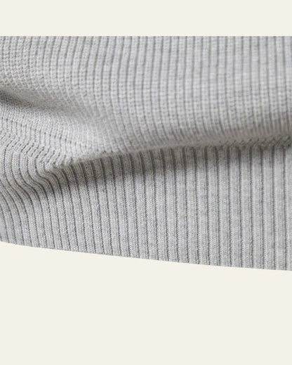 Maglione Uomo con Zip Collo Alto Maglia a Coste Raffinato