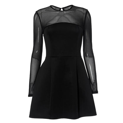 Abito Mini Donna con Maniche Trasparenti
