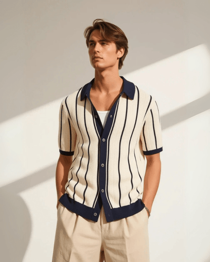 Polo Uomo in Maglia di Cotone Knit Premium Caduta Liscia
