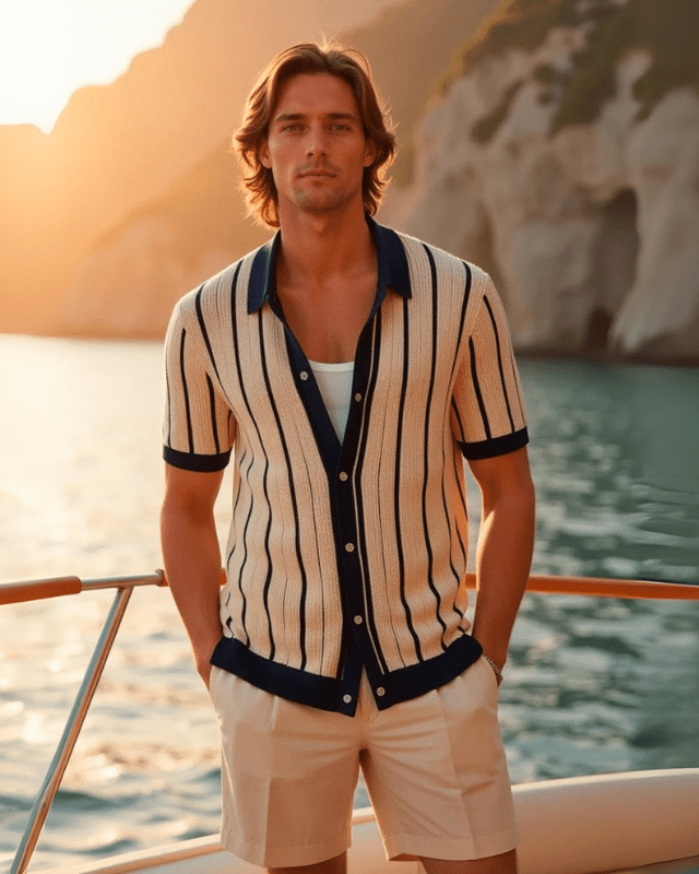 Polo Uomo in Maglia di Cotone Knit Premium Caduta Liscia