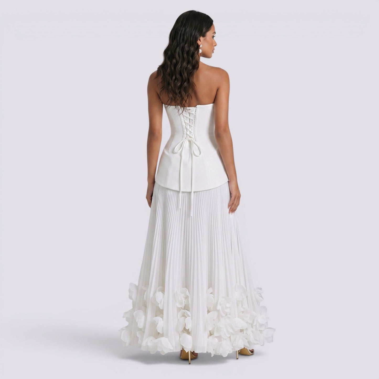 Abito Lungo Donna con Scollo Bardot