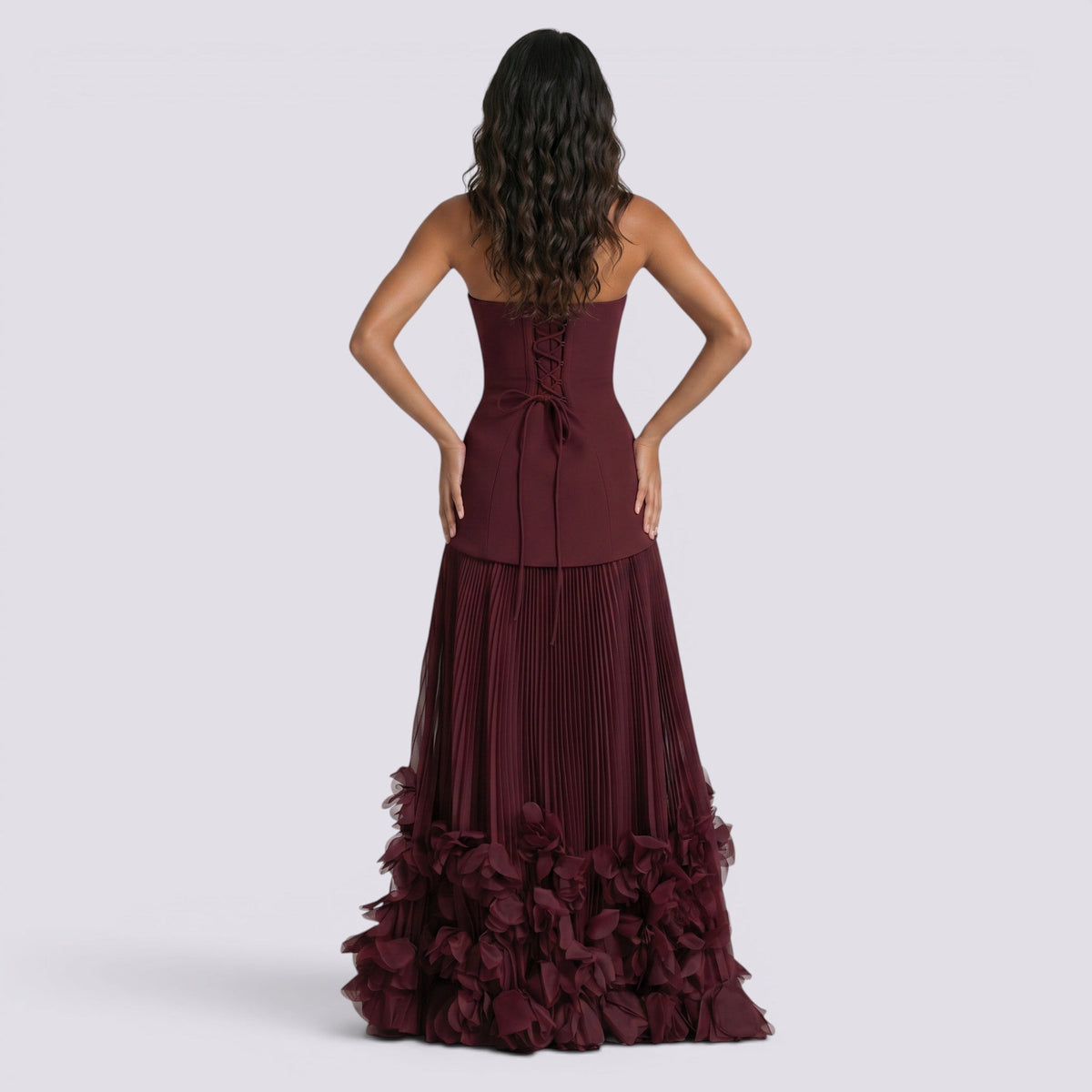 Abito Lungo Donna con Scollo Bardot