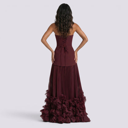 Abito Lungo Donna con Scollo Bardot