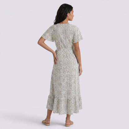 Abito Lungo Donna Floreale Boho con Scollo a V