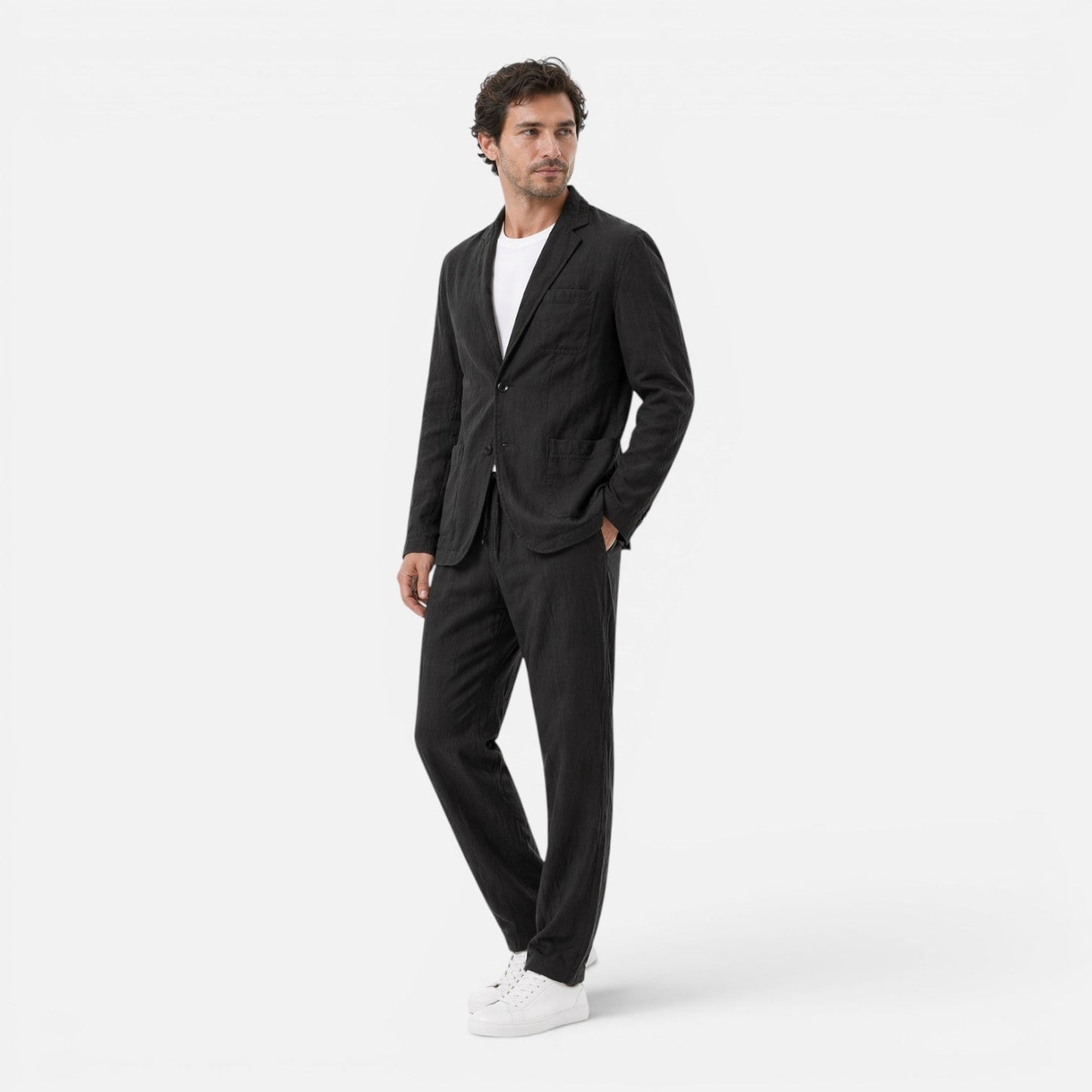 Completo Lino Uomo Giacca e Pantaloni Estivo Elegante