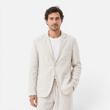 Completo Lino Uomo Giacca e Pantaloni Estivo Elegante