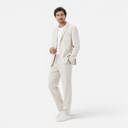 Completo Lino Uomo Giacca e Pantaloni Estivo Elegante