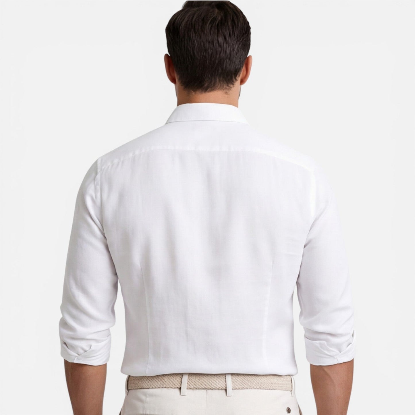 Camicia Lino Uomo Slim Fit Misto Cotone Traspirante