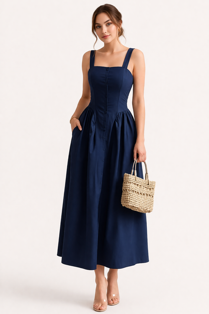 Abito Midi Donna Estivo con Spalline