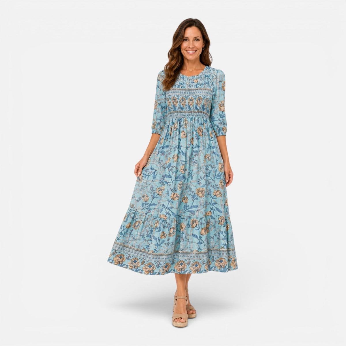 Abito Midi Donna Floreale Leggero
