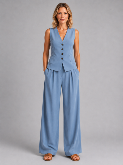 Completo Donna Gilet e Pantaloni Palazzo