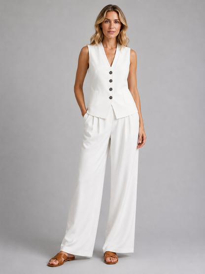 Completo Donna Gilet e Pantaloni Palazzo