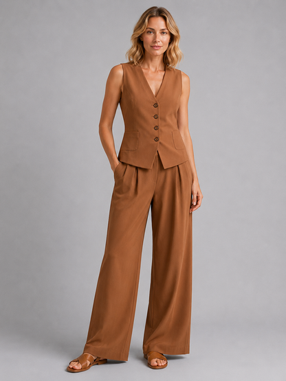 Completo Donna Gilet e Pantaloni Palazzo