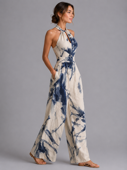 Tuta Donna Stampata con Scollo Halter