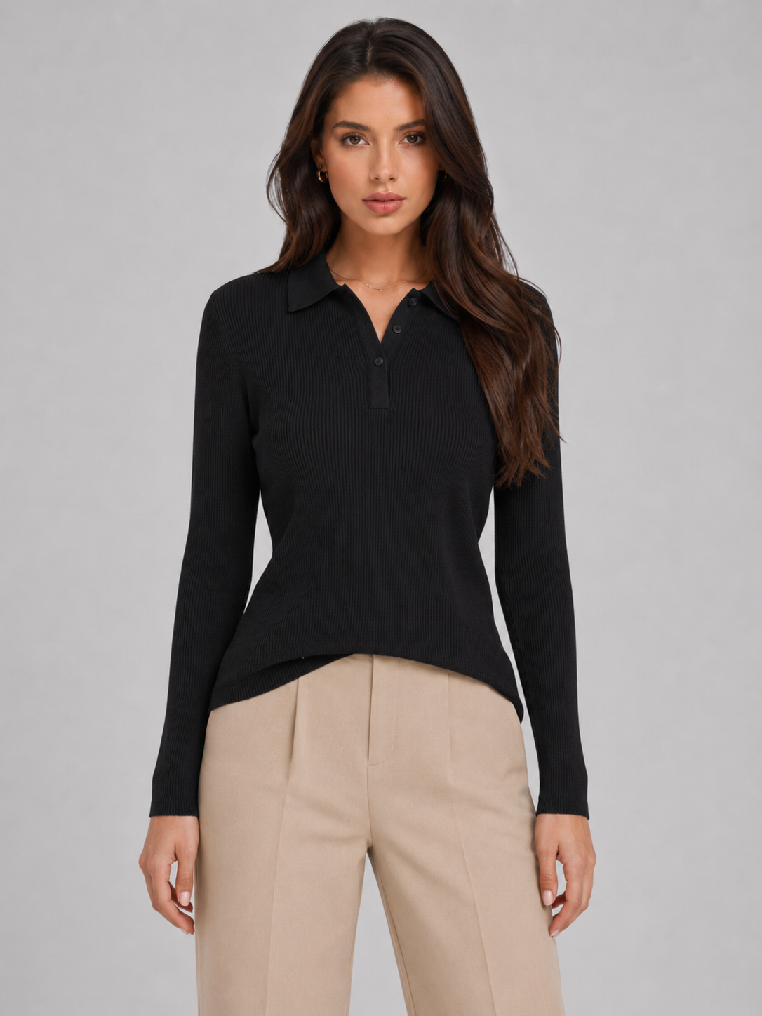 Polo Donna in Maglia a Coste