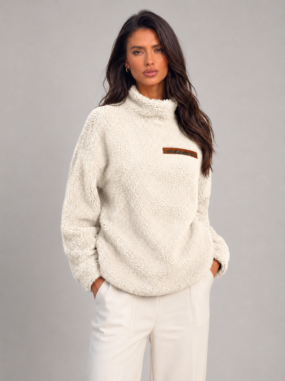Maglione Donna a Collo Alto in Maglia Spazzolata