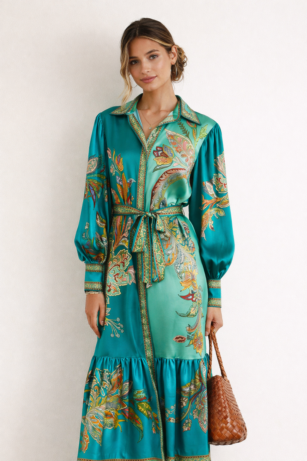 Abito Midi Donna Stampa Boho