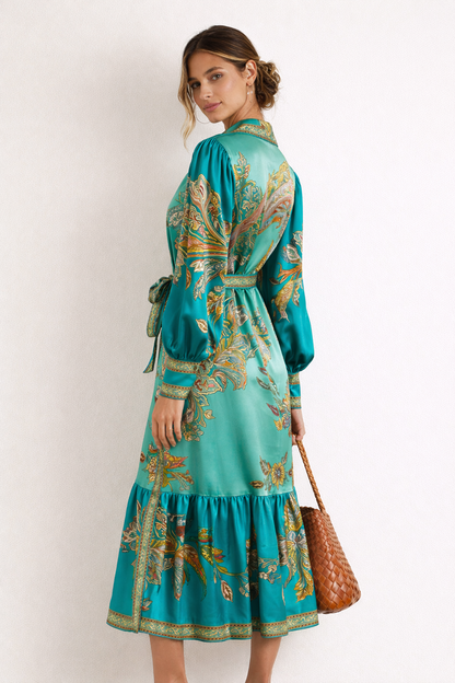 Abito Midi Donna Stampa Boho
