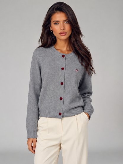 Cardigan Donna con Bottoni a Cuore