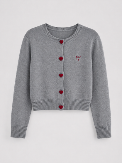 Cardigan Donna con Bottoni a Cuore