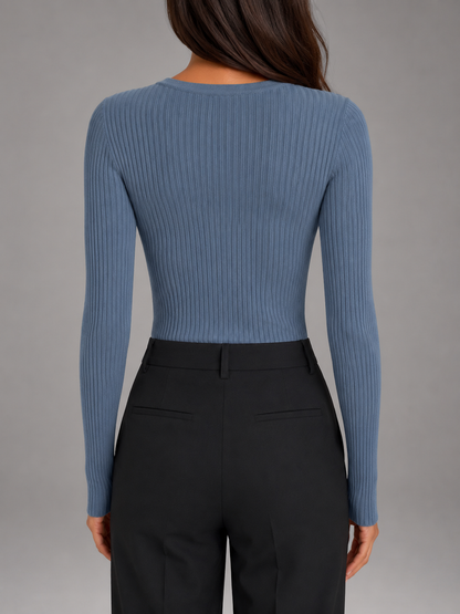 Maglia Henley Donna a Coste