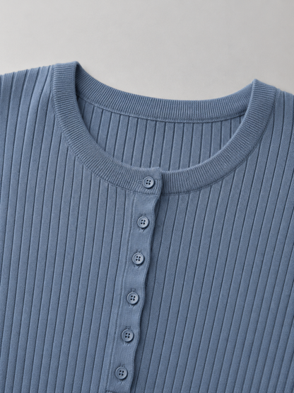 Maglia Henley Donna a Coste