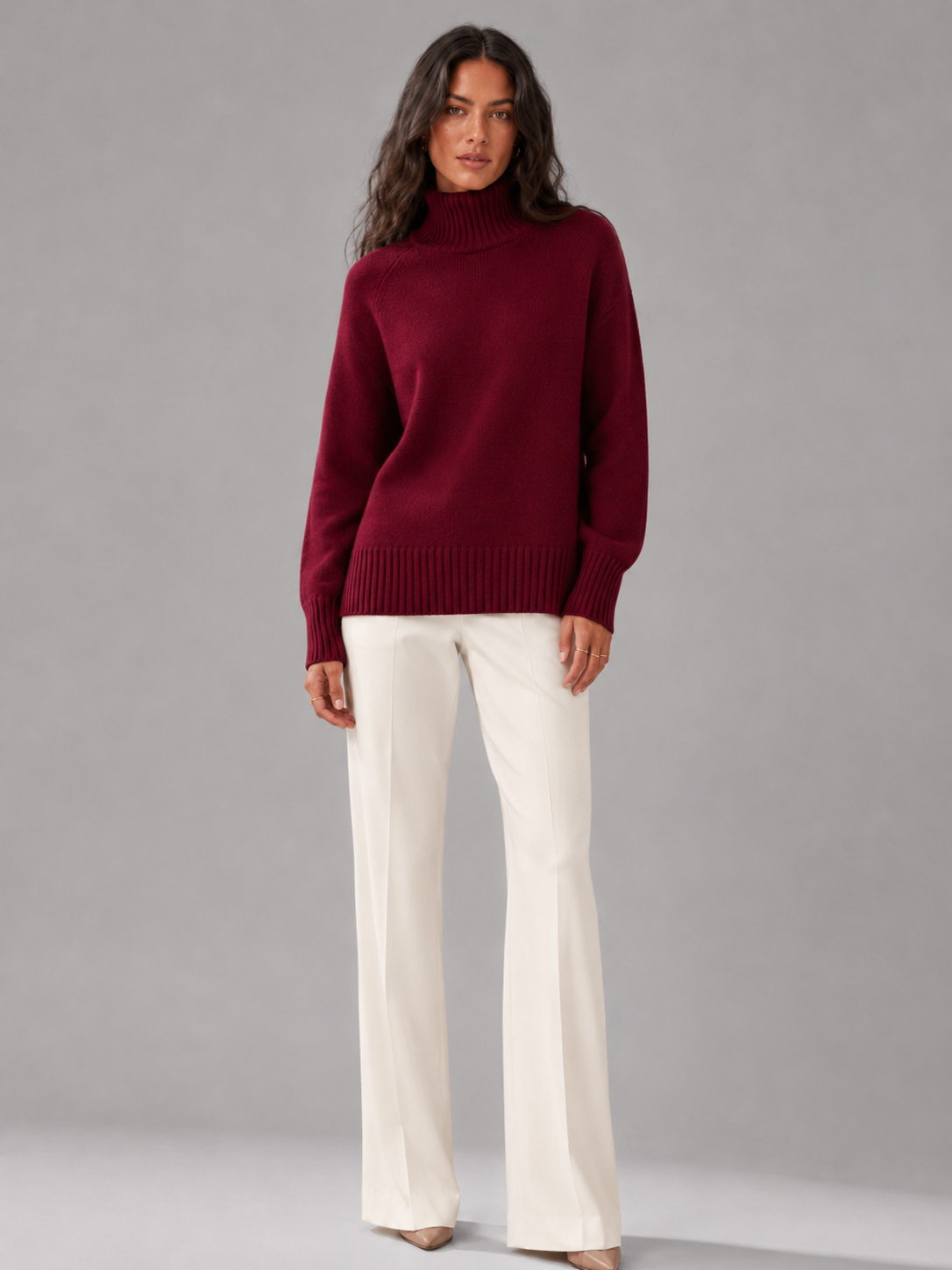 Maglione Oversize Donna a Collo Alto