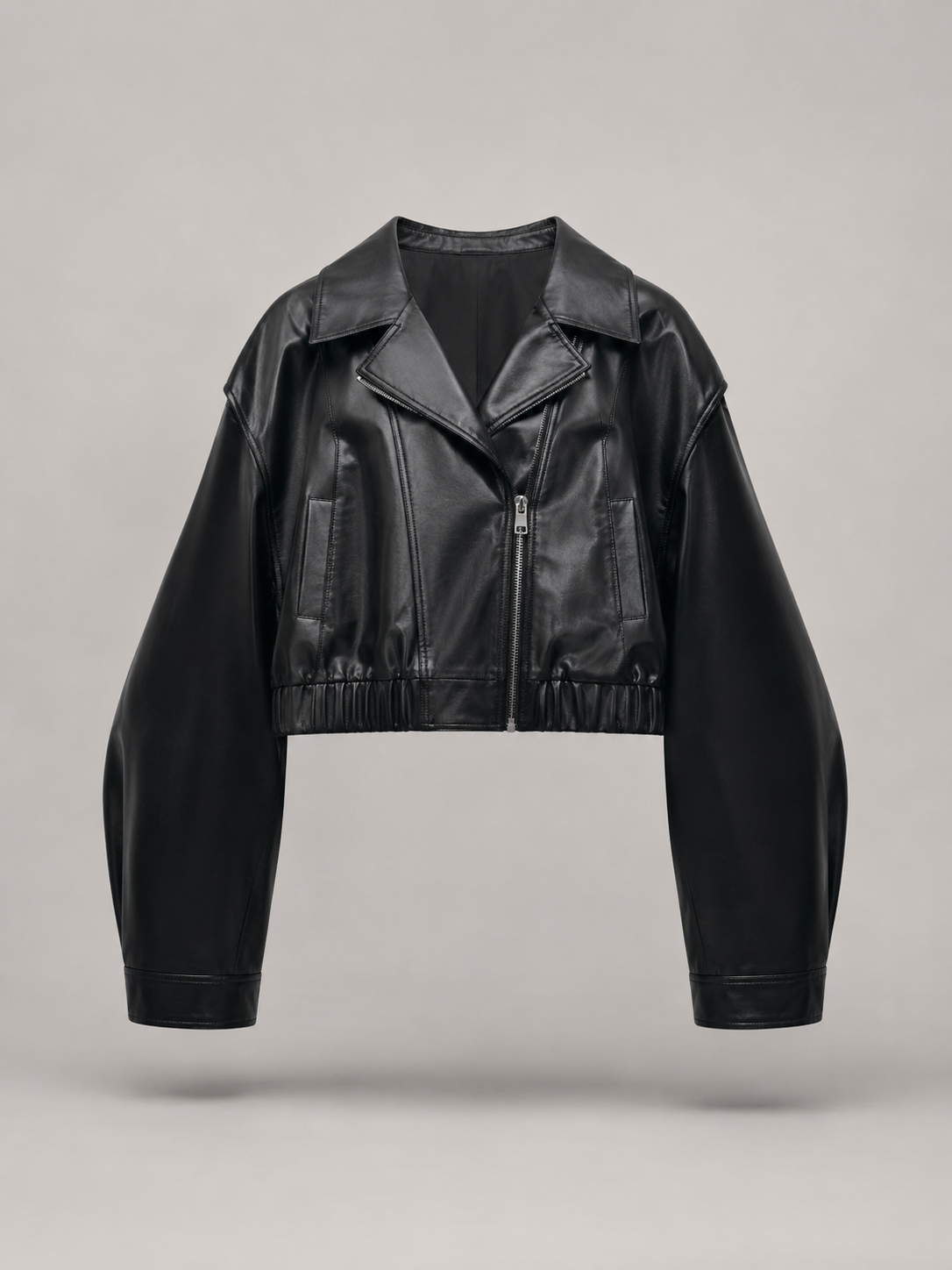 Giacca Biker Donna Corta Effetto Pelle