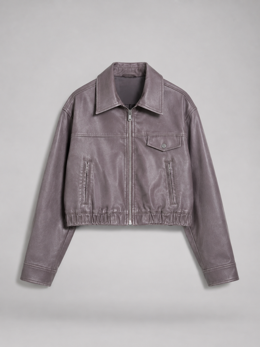 Giacca Trucker Donna Effetto Pelle Lavato