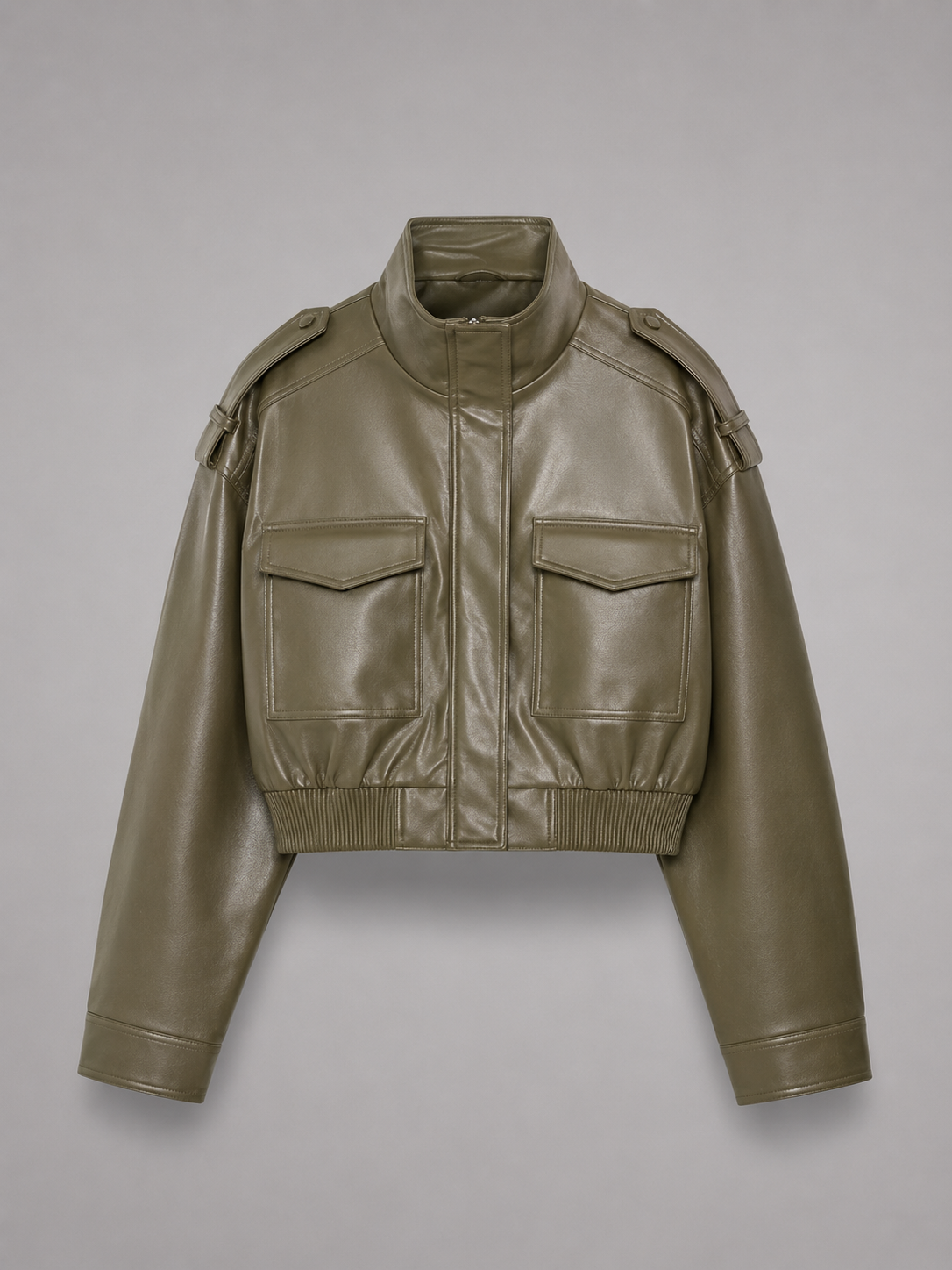 Giacca Utility Donna Corta con Collo Mao