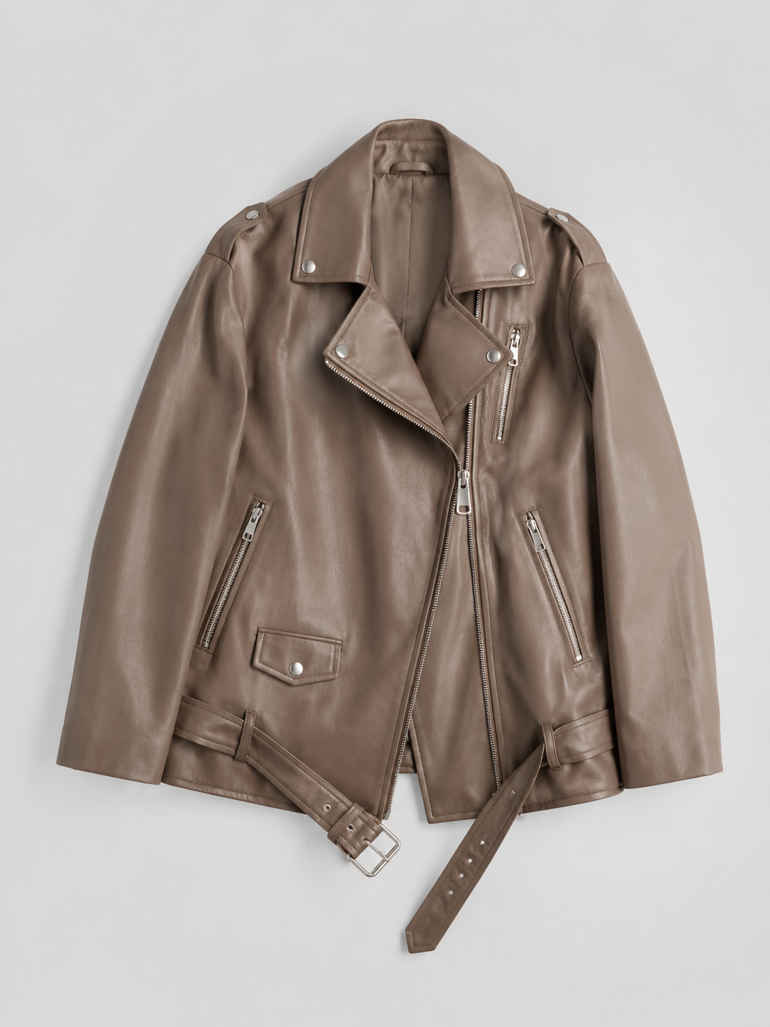 Giacca Biker Donna Oversize Effetto Pelle