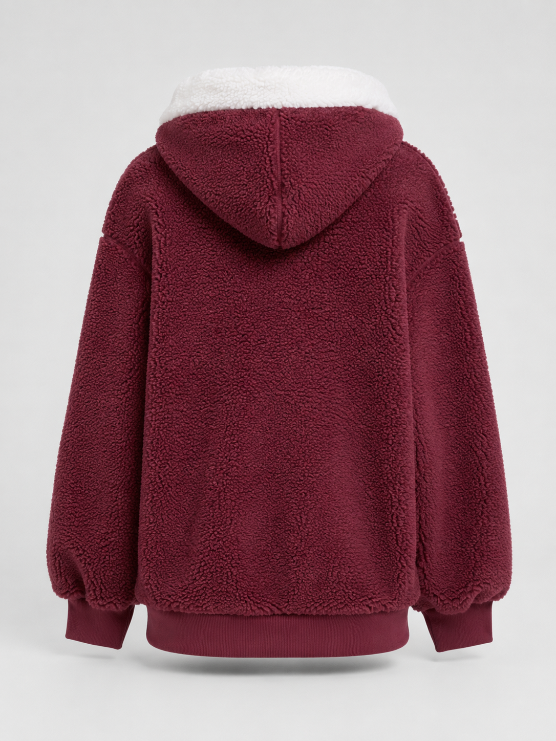 Felpa Donna Oversize in Pile Sherpa con Zip