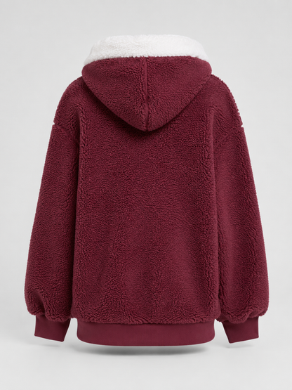 Felpa Donna Oversize in Pile Sherpa con Zip
