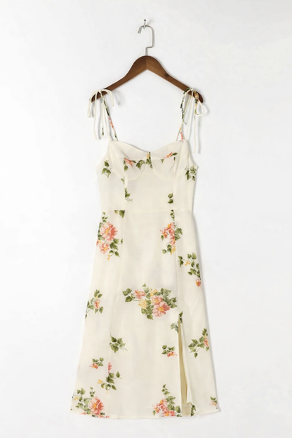 Abito Midi Donna Floreale con Cintura