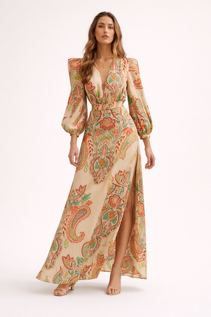 Abito Lungo Donna Motivo Paisley