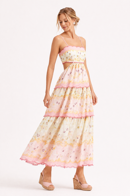 Abito Midi Donna con Gonna a Strati