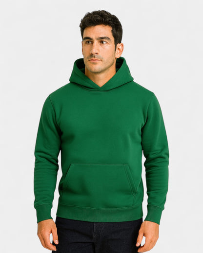 Felpa Uomo con Cappuccio in Pile Cotone Pesante Calda