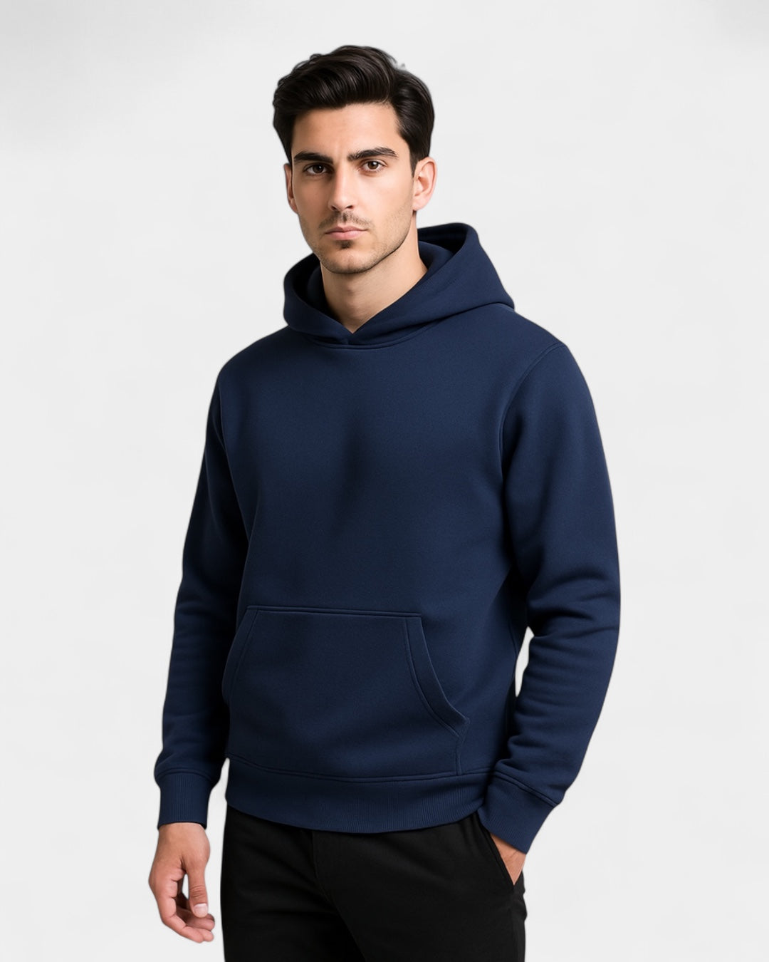 Felpa Uomo con Cappuccio in Pile Cotone Pesante Calda