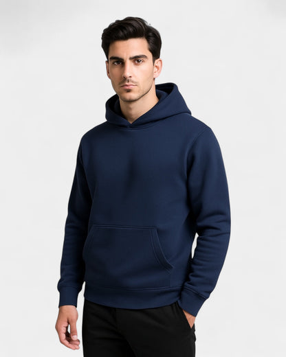Felpa Uomo con Cappuccio in Pile Cotone Pesante Calda