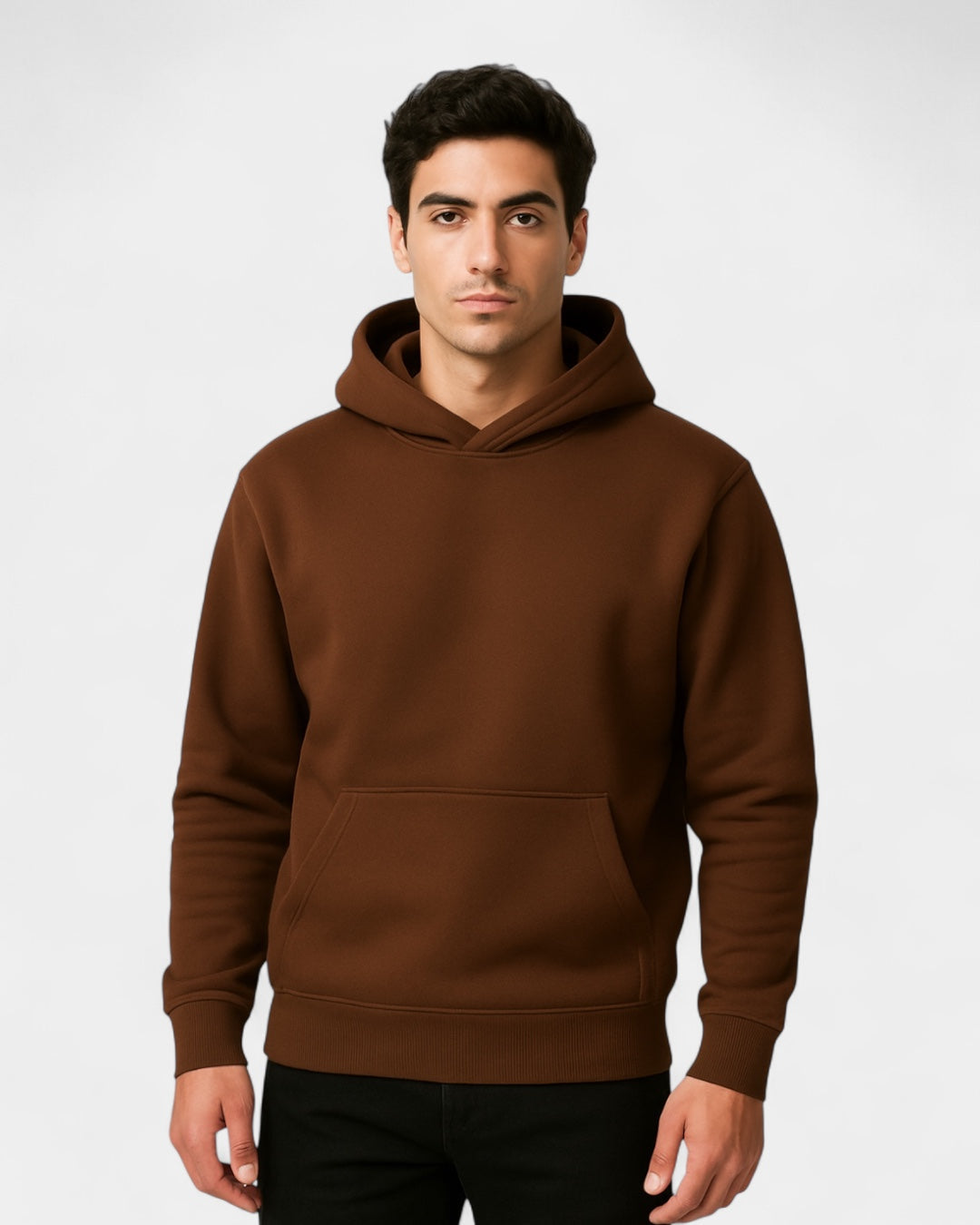Felpa Uomo con Cappuccio in Pile Cotone Pesante Calda