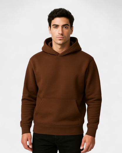 Felpa Uomo con Cappuccio in Pile Cotone Pesante Calda