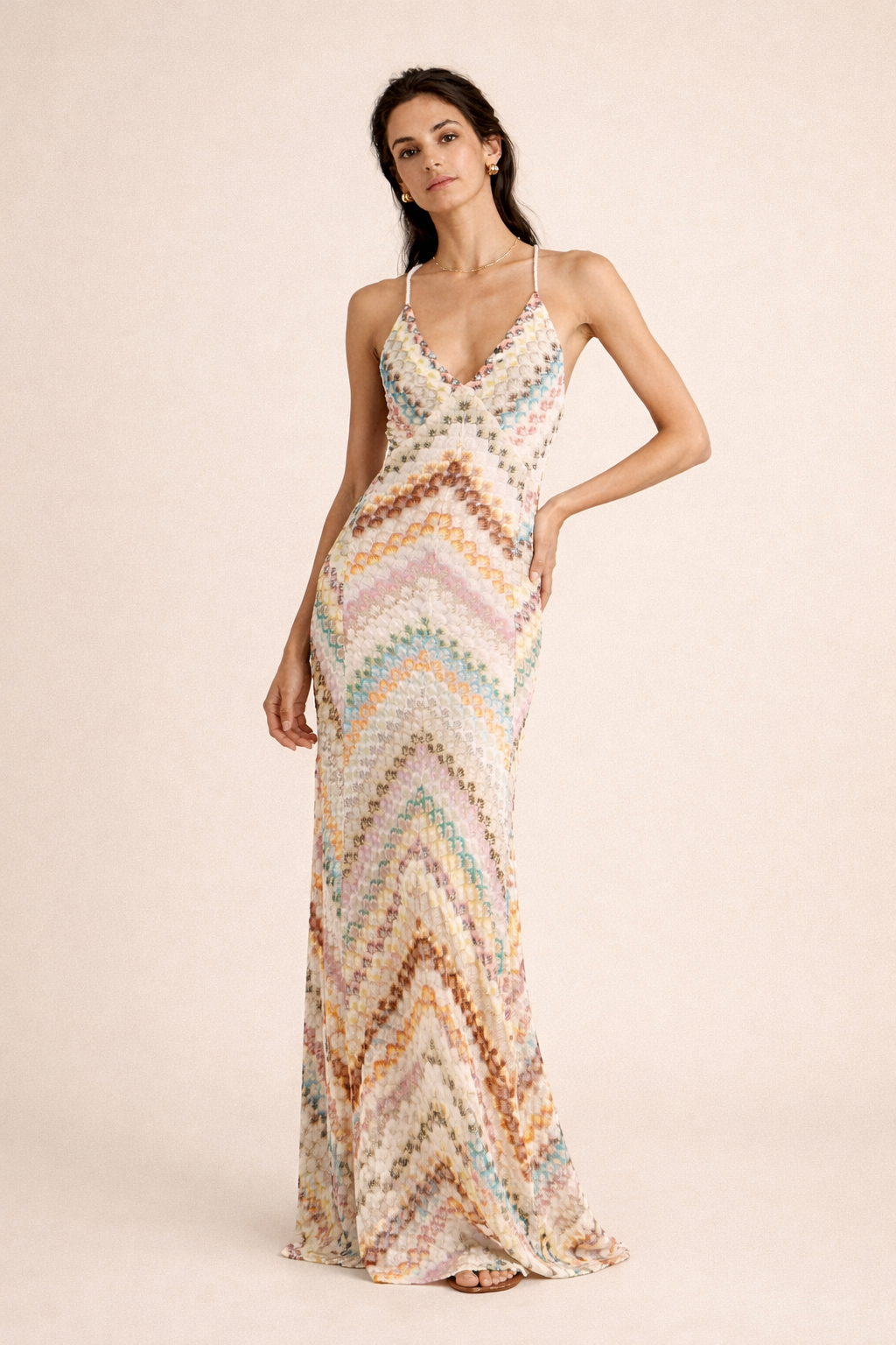 Abito Lungo Donna Multicolor Primaverile